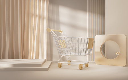 Abstract geometry interior background, 3d rendering. Digital drawing.の写真素材