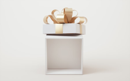 Opening gift box, festivals and celebrations, 3d rendering. Digital drawing.の写真素材