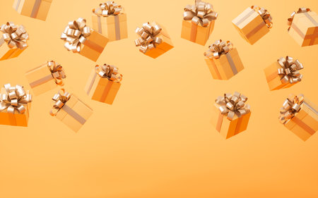 Gift box, festival and celebration, 3d rendering. Digital drawing.の写真素材