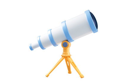 Telescope with cartoon style, 3d rendering. Digital drawing.の写真素材
