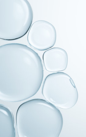 Transparent glass bubbles background, 3d rendering. Digital drawing.の写真素材