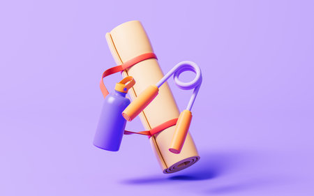 Fitness with cartoon style, 3d rendering. Digital drawing.の写真素材