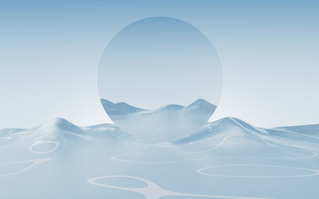 Lake and water surface background, 3d rendering. Digital drawing.の写真素材