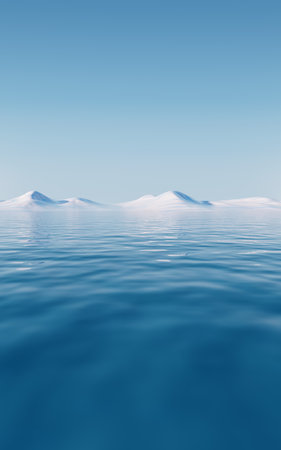 Lake and water surface background, 3d rendering. Digital drawing.の写真素材