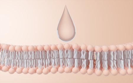 Cell membrane structure background, 3d rendering. Digital drawing.