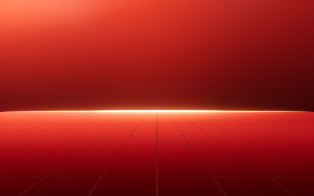 Red luxurious stage background, 3d rendering. Digital drawing.の写真素材