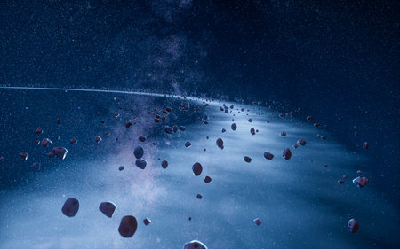 Planet in the outer space, 3d rendering. Digital drawing.の写真素材