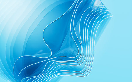 Gradient multilayer glass background, 3d rendering. Digital drawing.