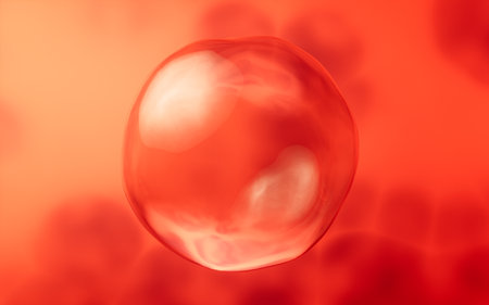 Red soft liquid bubble background, 3d rendering. Digital drawing.