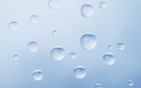 Blue water drop background, 3d rendering. Digital drawing.の写真素材