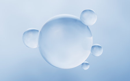 Blue water drop background, 3d rendering. Digital drawing.