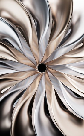 Metallic golden curve geometry background, 3d rendering. Digital drawing.の写真素材