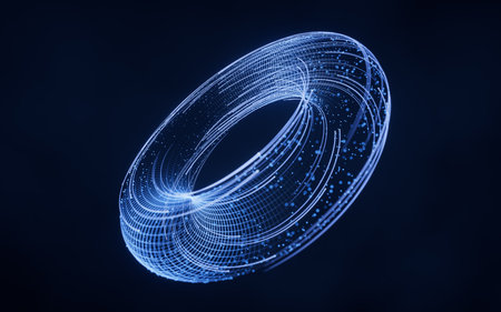 Flowing digital lines with cyberspace background, 3d rendering. Digital drawing.