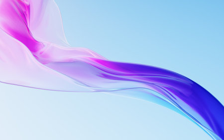 Flowing transparent cloth background, 3d rendering. 3D illustration.の写真素材