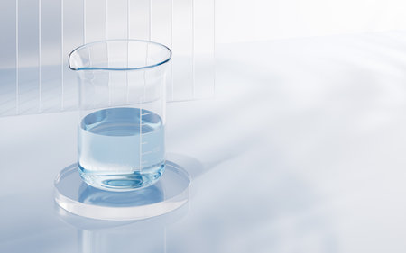 Chemical instruments with biotechnology concept, 3d rendering. 3D illustration.の写真素材