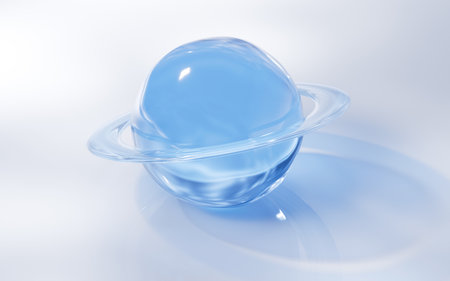 Abstract glass planet geometry, 3d rendering. 3D illustration.の写真素材