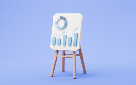 Cartoon style office presentation board, 3d rendering. 3D illustration.の写真素材