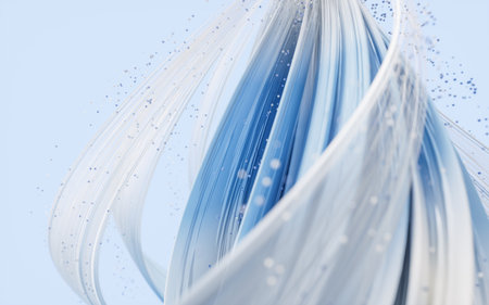 Flowing curves lines background, 3d rendering. 3D illustration.の写真素材