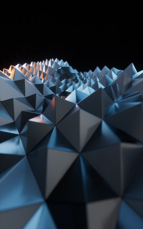 Abstract triangle shape geometry background, 3d rendering. 3D illustration.の写真素材