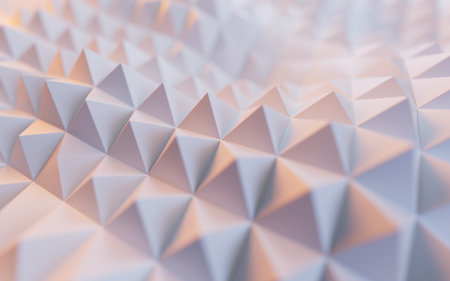 Triangle shape sound-absorbing cotton background, 3d rendering. 3D illustration.