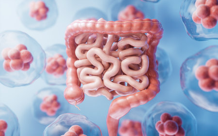 Intestinal tract with digestive health concept, 3d rendering. 3D illustration.の写真素材