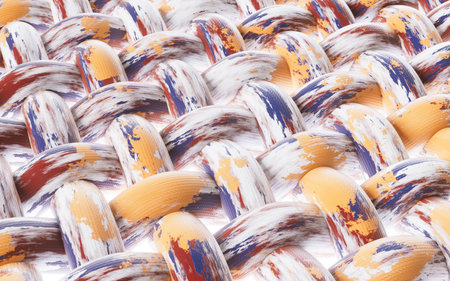 Dirt cloth with colorful blot details, 3d rendering. 3D illustration.