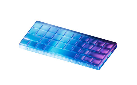 Keyboard with dark neon light effect, 3d rendering. 3D illustration.