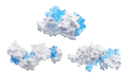 Protein structure with biological concept, 3d rendering. 3D illustration.