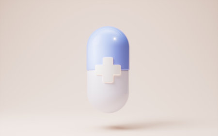 Medical capsule with medical concept, 3d rendering. 3D illustration.の写真素材