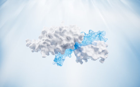 Protein structure with biological concept, 3d rendering. 3D illustration.の写真素材