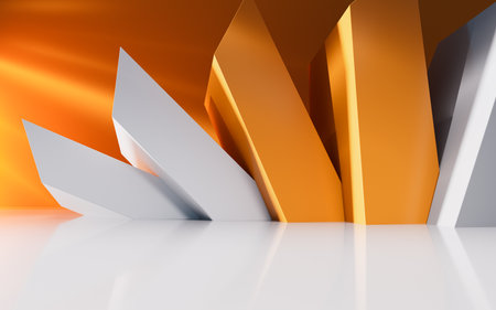 Abstract geometric interior structure, 3d rendering. 3D illustration.の写真素材