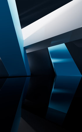 Abstract geometric interior structure, 3d rendering. 3D illustration.の写真素材