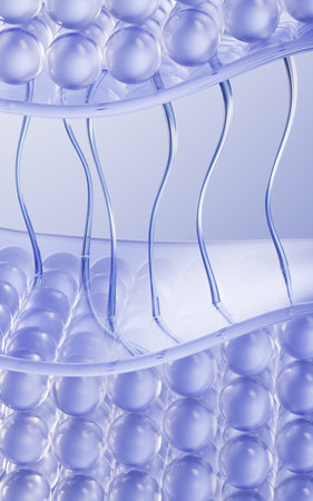 Skin cell background with cosmetics concept, 3d rendering. 3D illustration.の写真素材