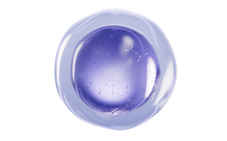 Purple transparent cosmetics liquid ball, 3d rendering. 3D illustration.の写真素材