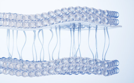 Skin cell background with cosmetics concept, 3d rendering. 3D illustration.の写真素材