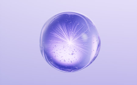 Purple cosmetics liquid ball background, 3d rendering. 3D illustration.の写真素材