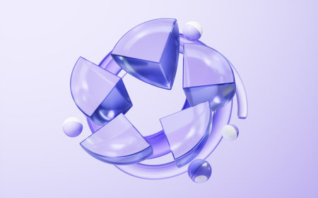 Abstract glass geometry background, 3d rendering. 3D illustration.