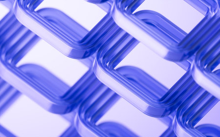 Abstract transparent glass geometry background, 3d rendering. 3D illustration.の写真素材