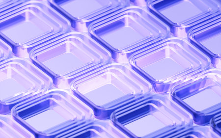 Abstract transparent glass geometry background, 3d rendering. 3D illustration.の写真素材