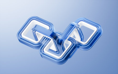 Abstract transparent glass geometry background, 3d rendering. 3D illustration.