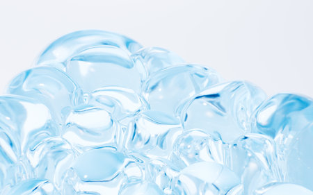 Inflating soft bubbles background, 3d rendering. 3D illustration.の写真素材