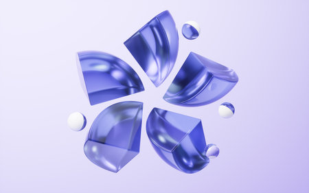 Abstract glass geometry background, 3d rendering. 3D illustration.