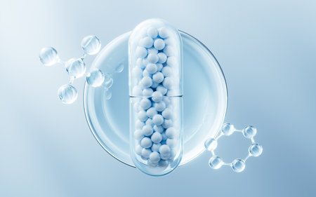 Medical capsule with medical concept, 3d rendering. 3D illustration.の写真素材
