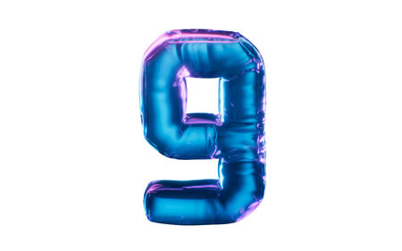 Soft balloon numbers with neon styles, 3d rendering. 3D illustration.