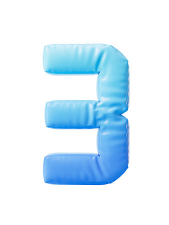 Numbers with soft balloon styles, 3d rendering. 3D illustration.の写真素材