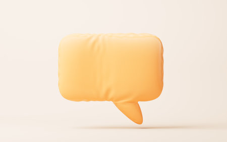 Inflatable speak bubble, 3d rendering. 3D illustration.