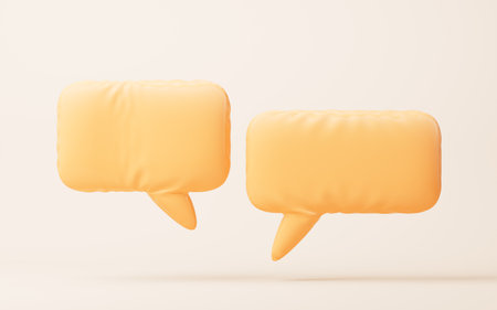 Inflatable speak bubble, 3d rendering. 3D illustration.