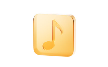 Transparent golden glass icon, 3d rendering. 3D illustration.の写真素材