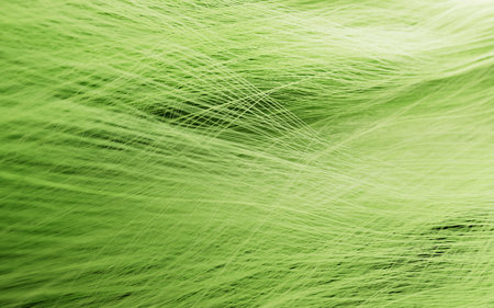 Wave hair with green color, 3d rendering.の写真素材