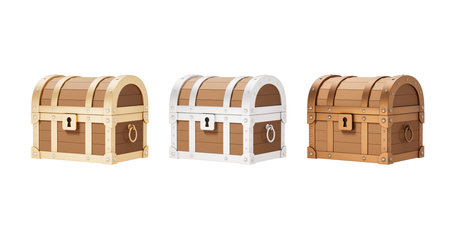 Retro treasure box, 3d rendering. 3D illustration.